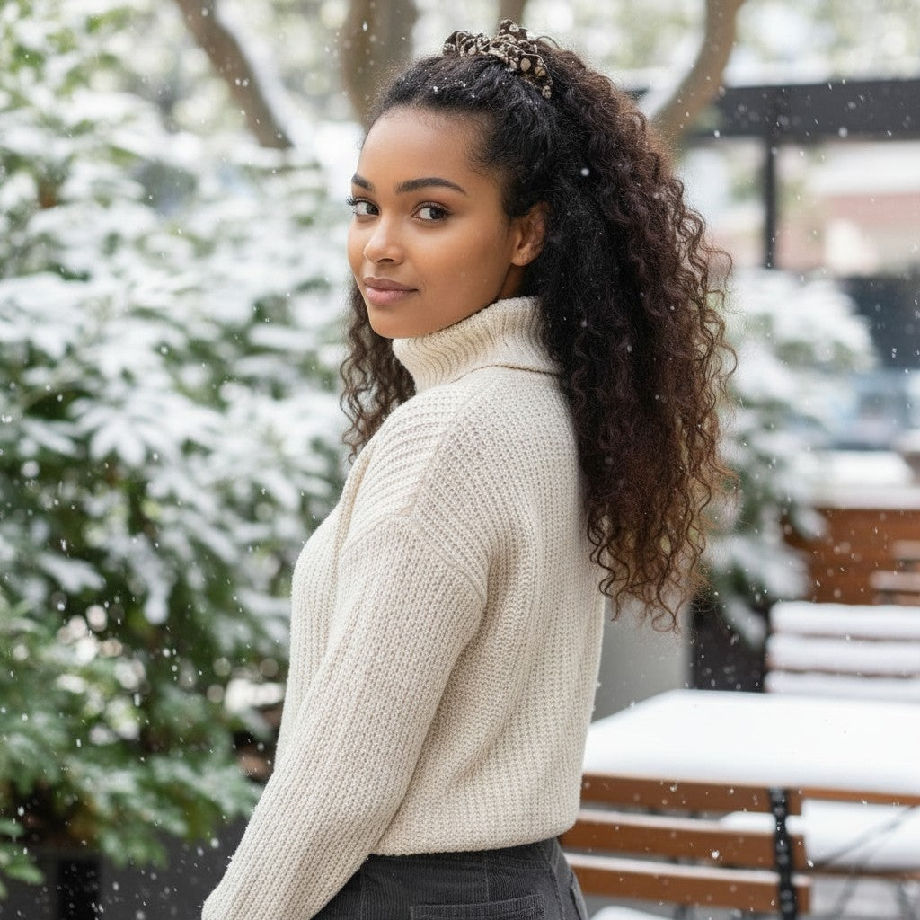 SILK& Paisley Brown Maxi Scrunchie 