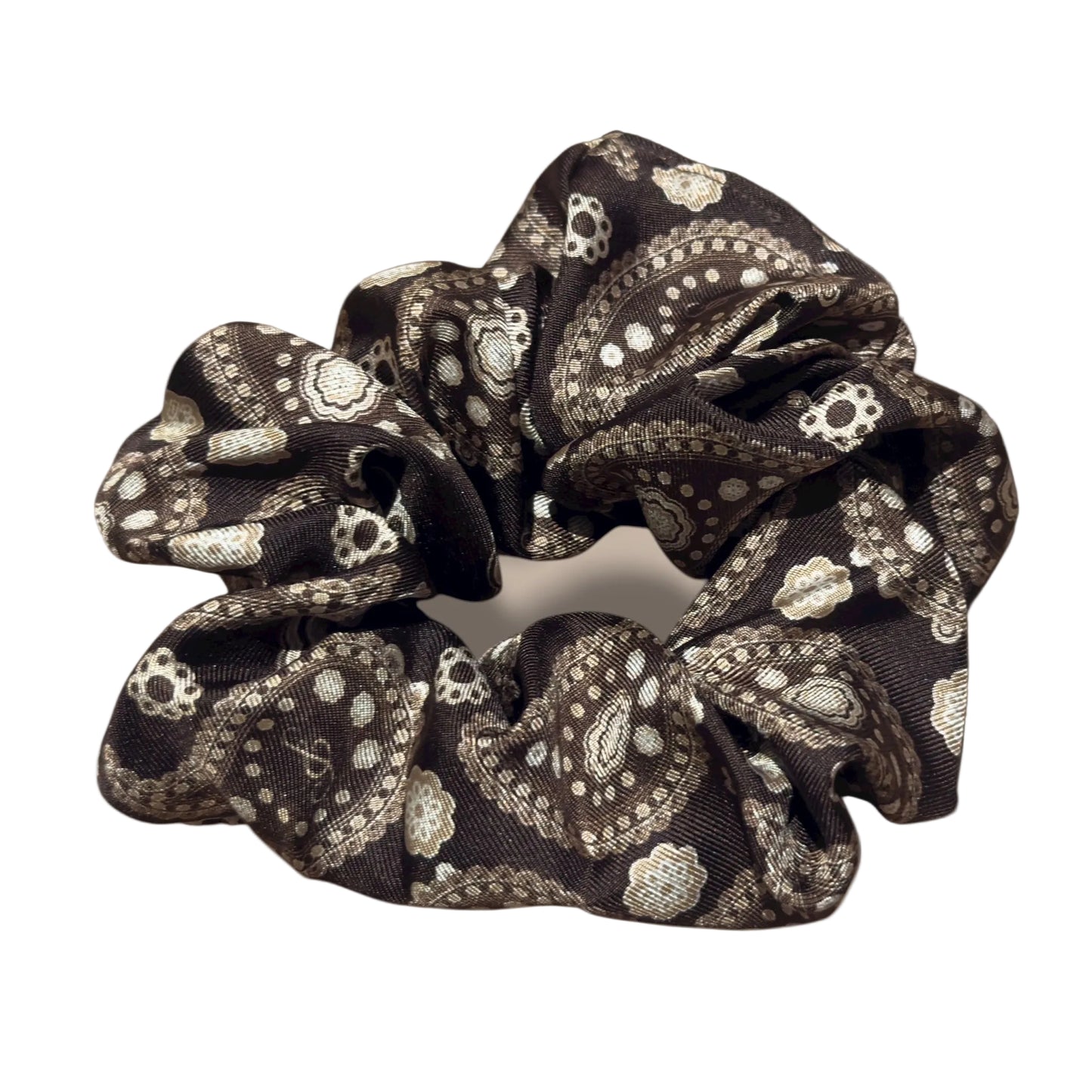 Stor silke scrunchie i paisley print 