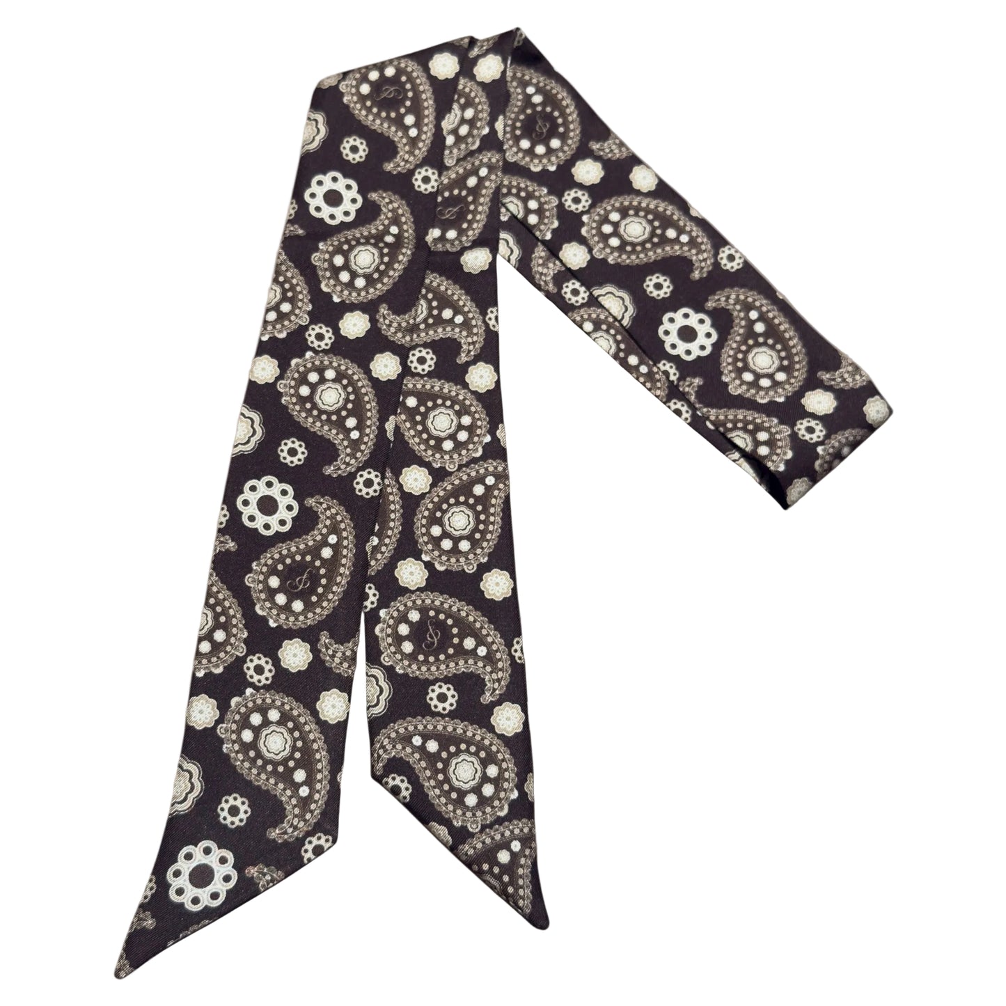 Twilly i silke scrunchie i paisley print 