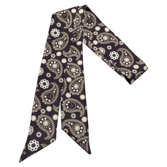 Twilly i silke scrunchie i paisley print 